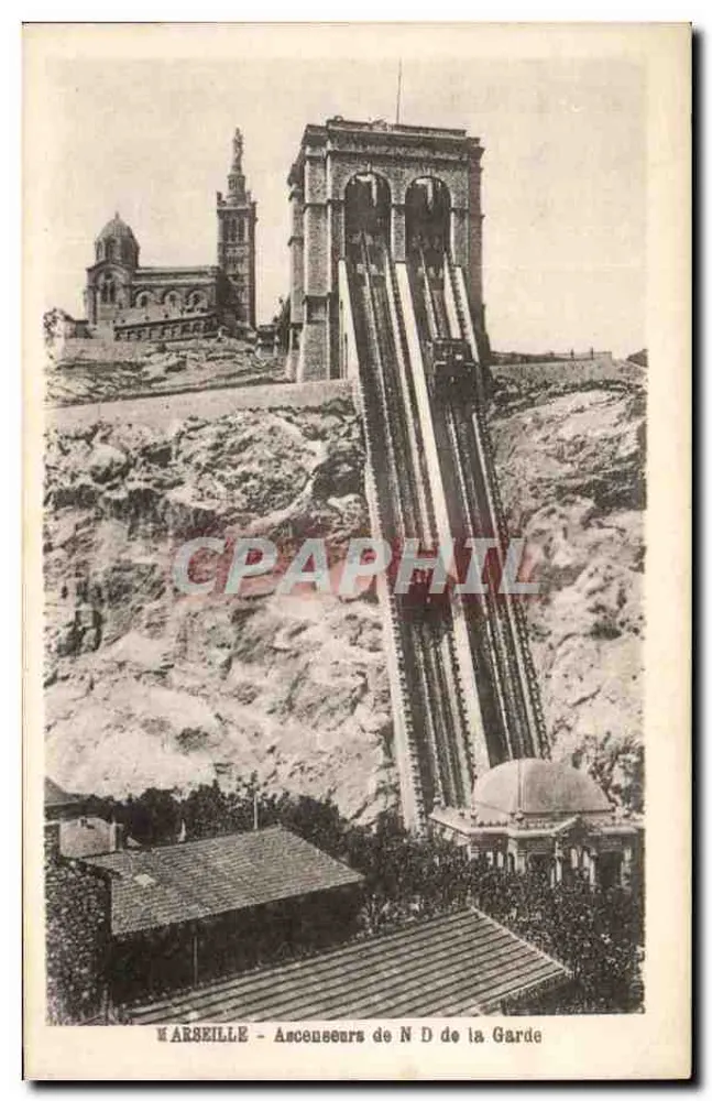 Marseille - Elevadores de N.D. de la Garde - Frente
