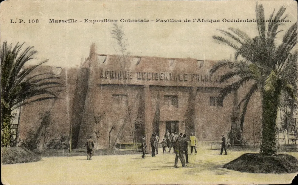 Marseille — Exposition Coloniale — Pavillon de l'Afrique Occidentale Française — L.P. 108 - Frente