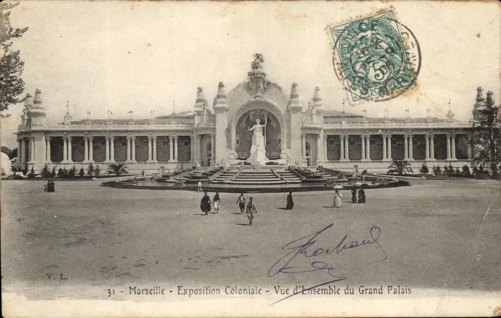 Marseille - Kolonialausstellung - Gesamtaufnahme des Großen Palastes — V.L. n°31 - Vorderseite