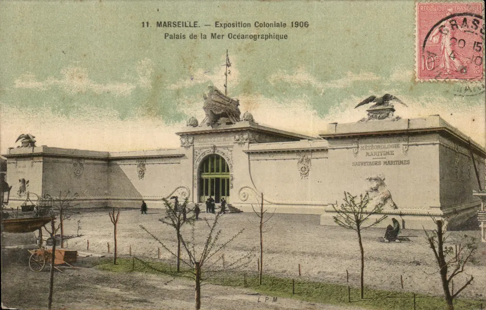 Marselha — Exposição Colonial 1906 — Palácio do Mar Oceano-gráfico - Frente