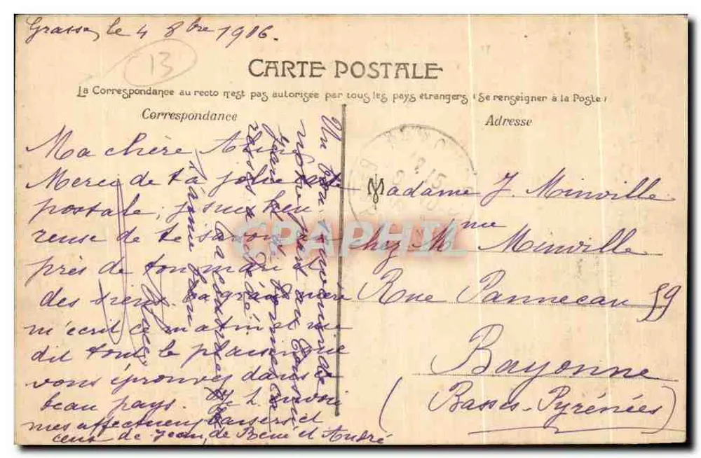 Marselha — Exposição Colonial 1906 — Palácio do Mar Oceano-gráfico - Verso