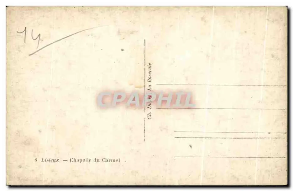 Lisieux — Capela do Carmelo — Ch. Dupré, La Rosecrate - Verso