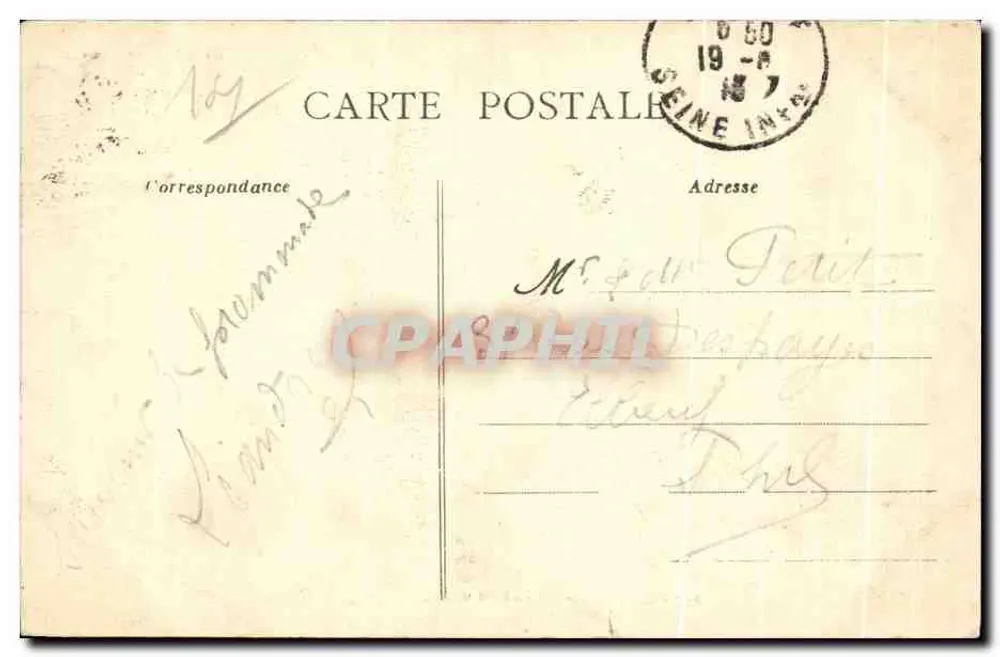 Honfleur — Efeito de ondas perto da Digue — Coleção AD - Verso