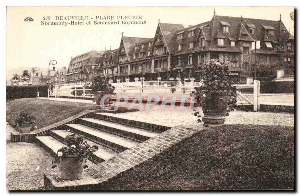 Deauville - Blütenstrand — Normandy-Hotel und Boulevards Cornuché — n° 279 - Vorderseite