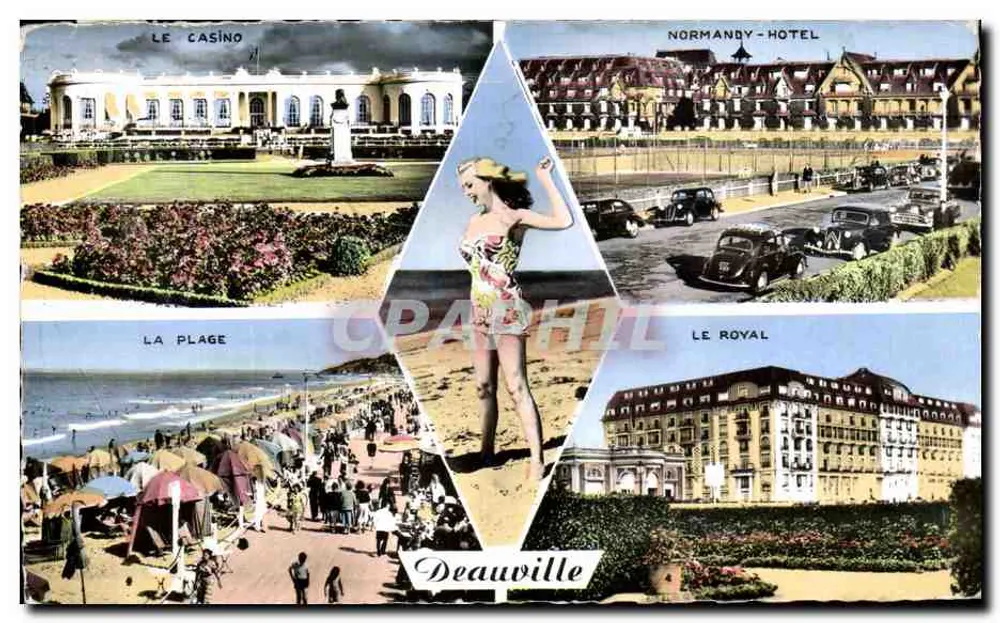 Deauville — O Casino, O Normanby-Hotel, A Praia, O Royal — Réal.Photo - Frente