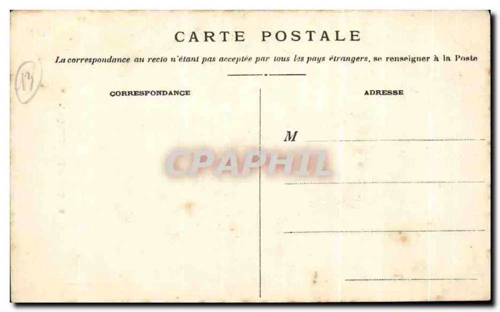 Mulher em traje provençal — Tipo Provençal n°9 — Edição Blanchin, Tarascon - Verso