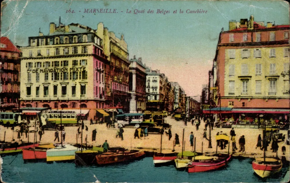 Marseille - Le Quai des Belges und die Canebière — Édition Auguste Blanqui, n° 164 - Vorderseite