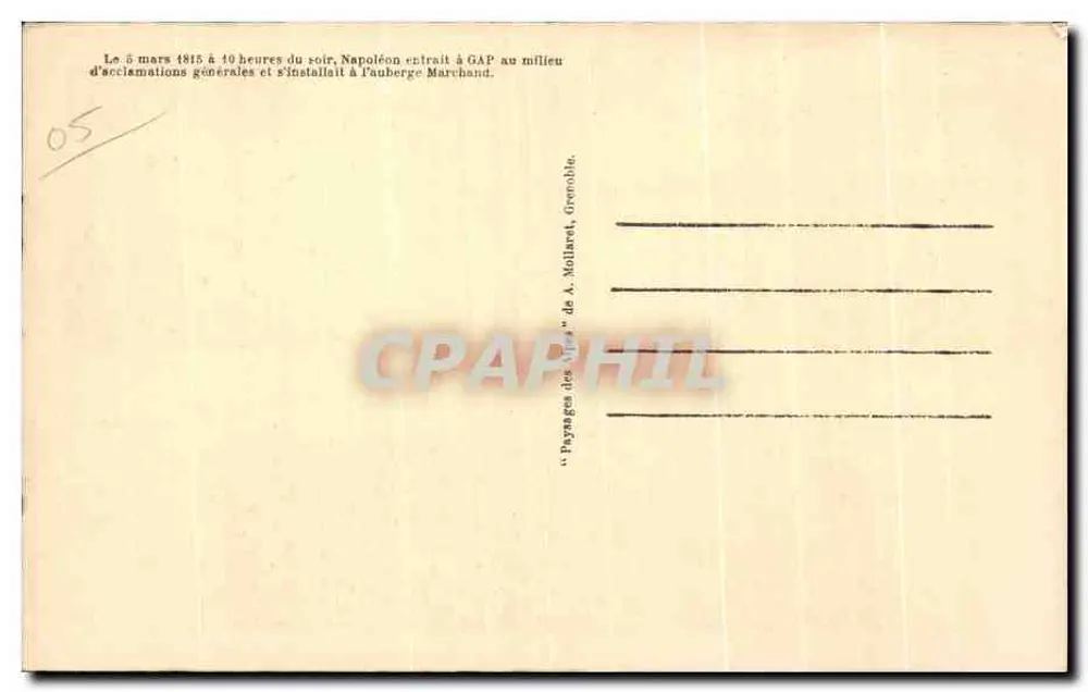 GAP (900 m.), Hauptstadt der Hautes-Alpes. Die Kathedrale — Verlag A. Mollaret, Grenoble, Nr. 18 - Rückseite