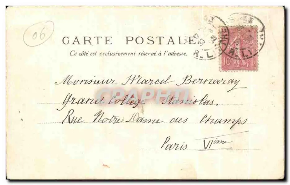 Nice — Die neuen Gärten und das Casino — V.P. Nr. 252 - Rückseite