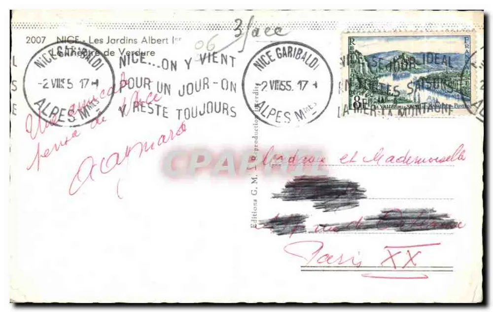 Nice - Albert Ier-Gärten — Panoramablick — Editionen G.M. production - Rückseite