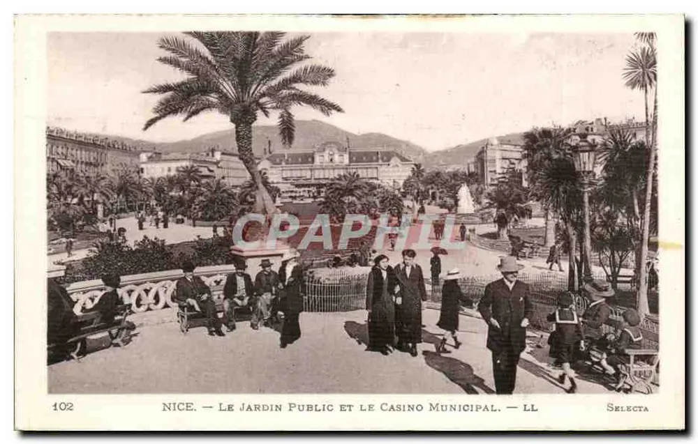 Nice — Der Öffentliche Garten und das Municipale Casino — LL Selecta, n°102 - Vorderseite