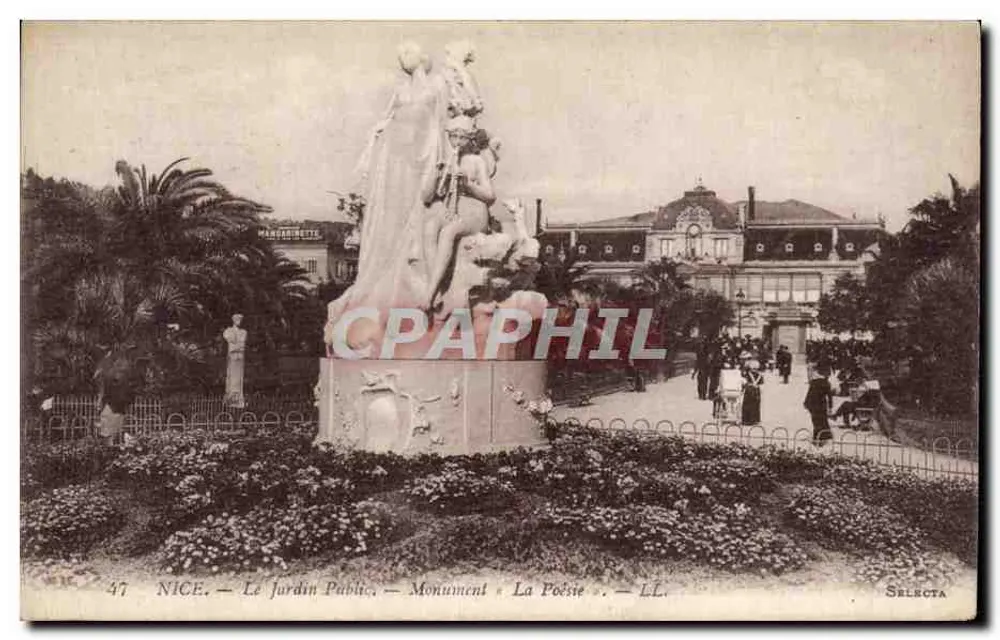 Nizza — Öffentlicher Garten — Denkmal « Dichtkunst » — SELECTA - Vorderseite