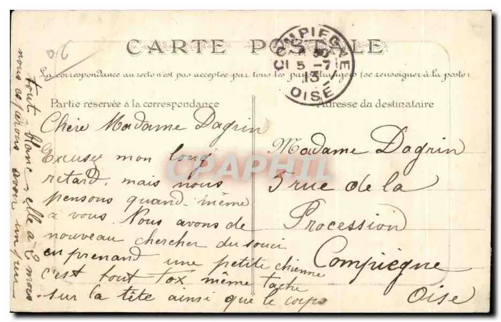 Cannes — Boulevard de la Croisette und Mont Chevalier — Verlag: Collection Linite, 69, rue de Fréjus - Rückseite