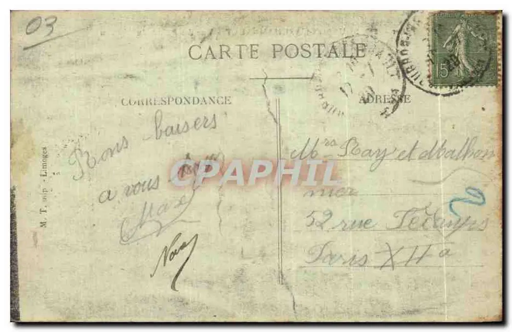 Bourbon-l'Archambault — Vista das Ruínas do Castelo — Allier — 309 - Verso