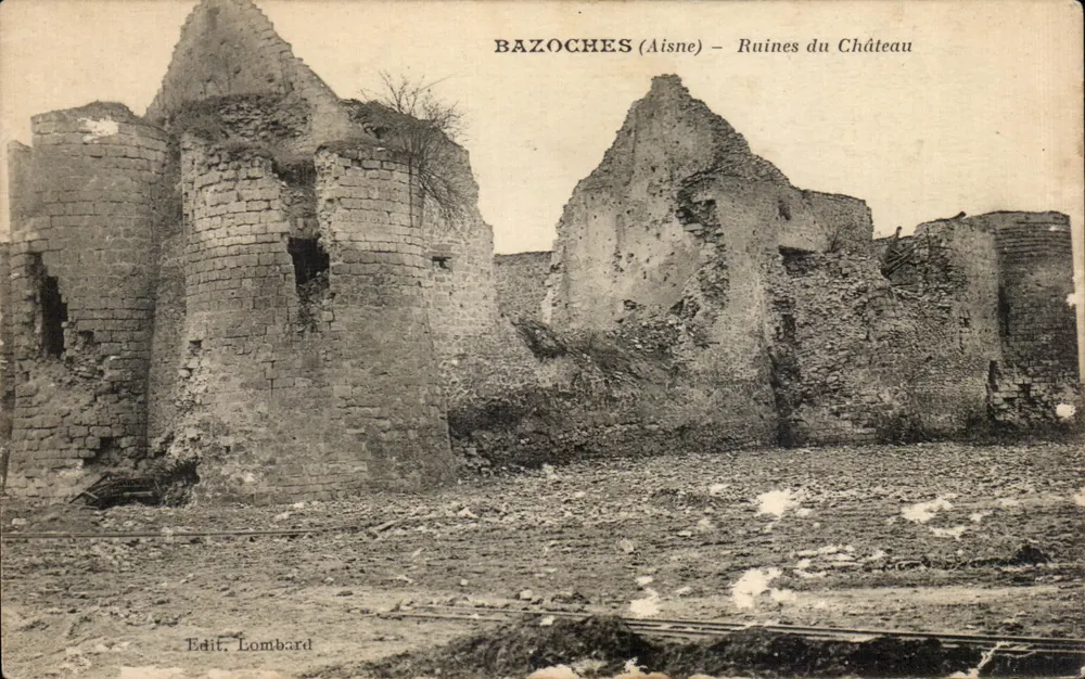 Bazoches (Aisne) — Ruínas do Castelo — Edit. Lombard - Frente