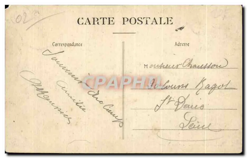 Camp de Sissonne (Aisne) — Localização das Tendas — Pottielain-Paruille, editor, Sissonne (Aisne) - Depositado - Verso