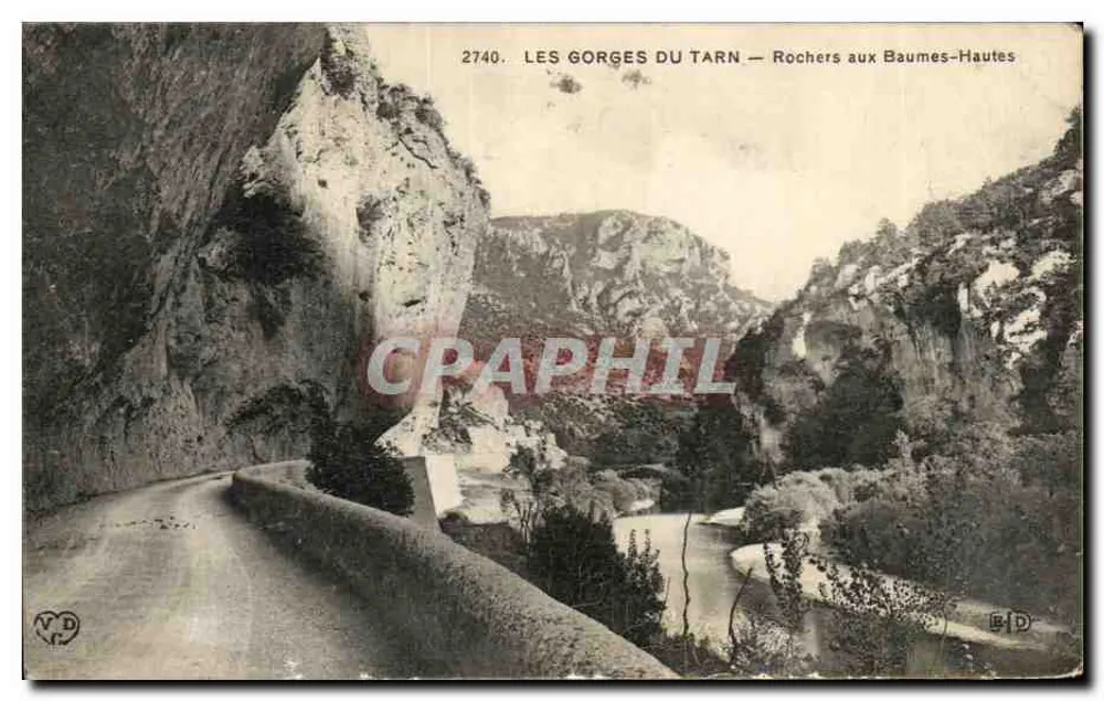 Die Tarn-Schluchten — Felsen bei Baumes-Hautes — V.D. n°2740 - Vorderseite