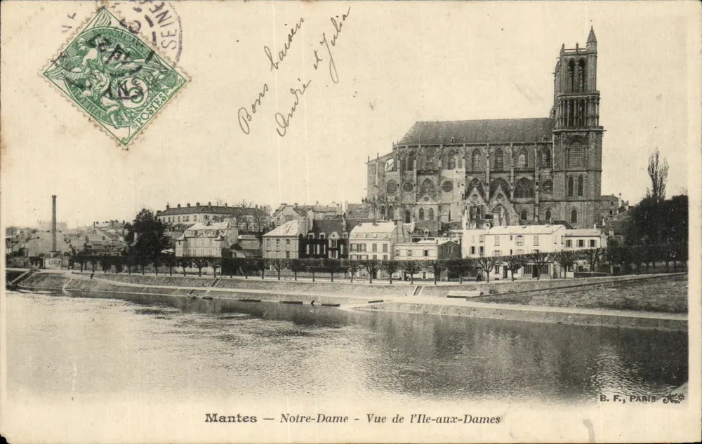 Mantes — Notre-Dame — Ansicht der Île-aux-Dames — B.F. PARIS - Vorderseite