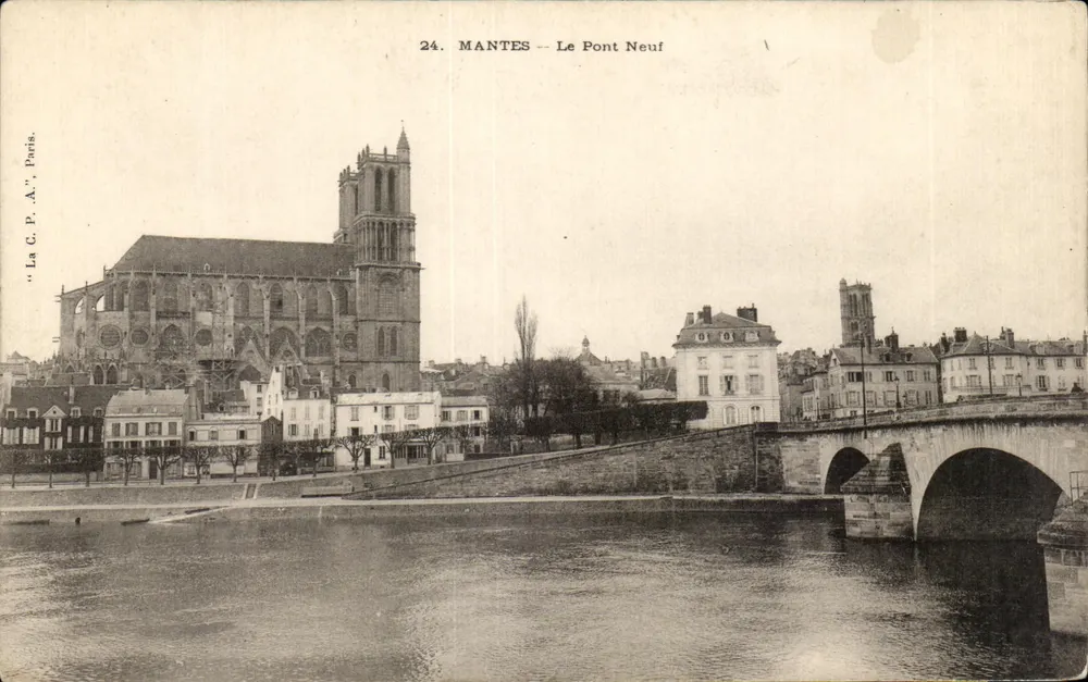 Mantes — O Pont Novo — C.P.A. Paris, n°24 - Frente