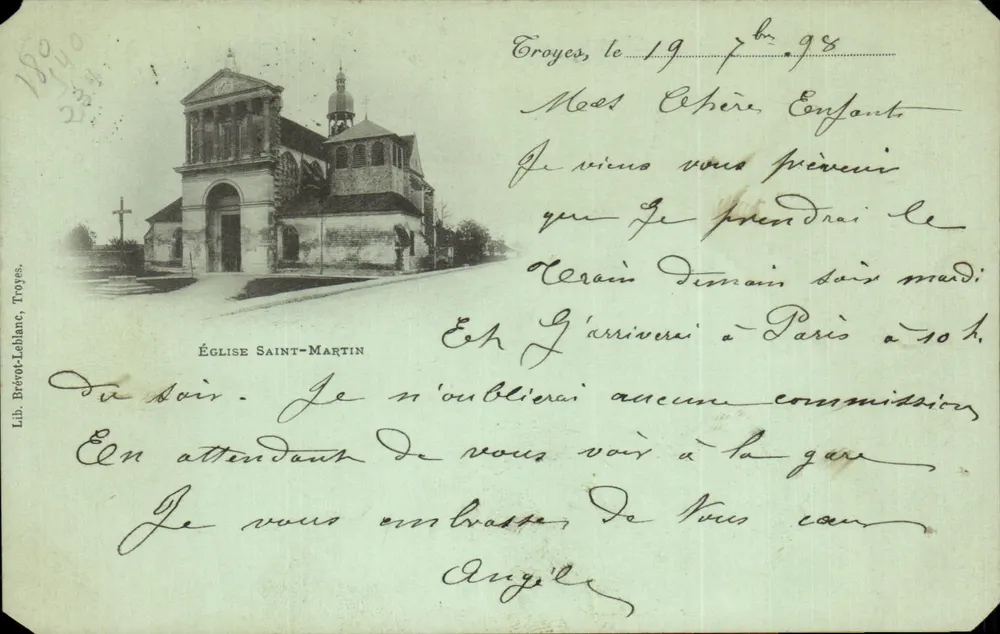 Kirche Saint-Martin — Troyes — Lib. Brérot-Leblanc, Troyes, Nr. 18140 - Vorderseite