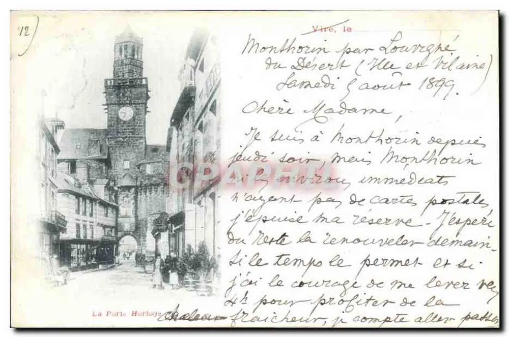 La Porte Horloge — Montlhéry — unbekannter Verlag, Nr. 12 - Vorderseite