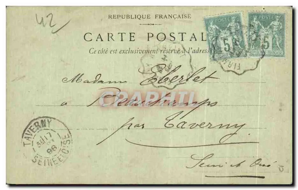 Le Puy — Turm der Uhr — Verlag: J. B. L. 1908 - Rückseite