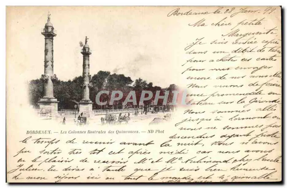 Bordeaux — Les Colonnes Rostrales des Quinconces — ND Phot - Vorderseite