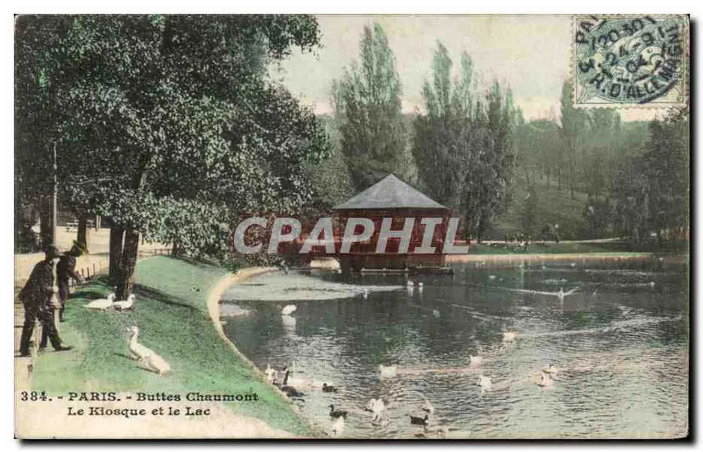 Paris - Buttes Chaumont - Der Kiosk und der See — CPHAPHIL n°384 - Vorderseite