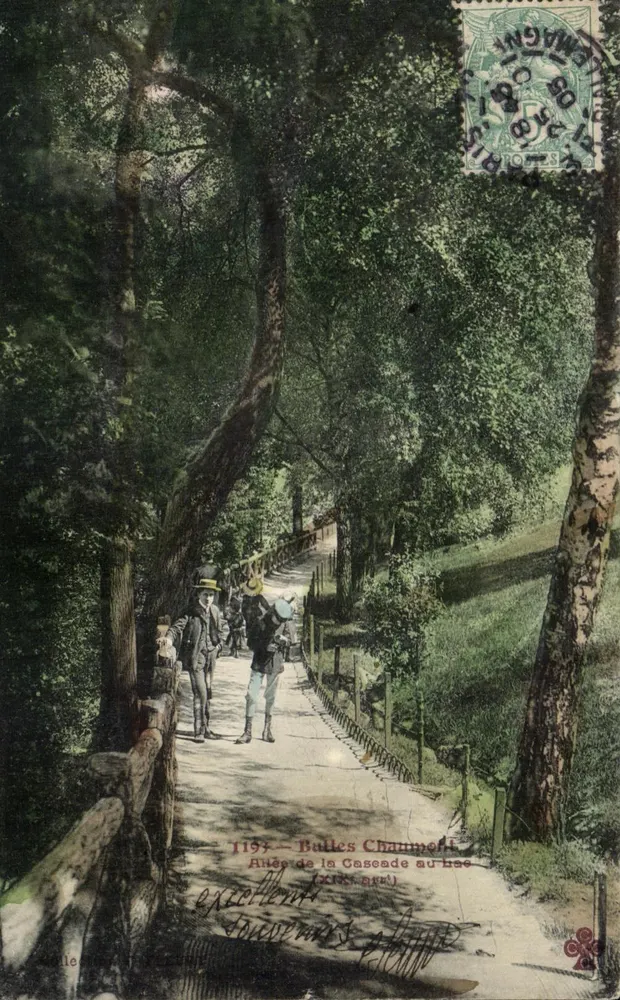 Bulles Chaumont — Allée der Cascade am See (19. Jahrhundert) — unbekannter Verlag, Nr. 1194 - Vorderseite