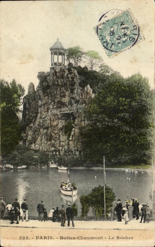 Paris - Buttes-Chaumont - O Rocha — editor anônimo, n° 522 - Frente