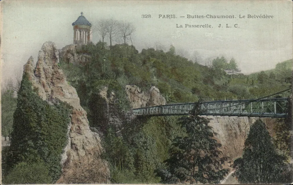 Paris — Buttes-Chaumont. Der Belvédère — J. L. C. n°328 - Vorderseite