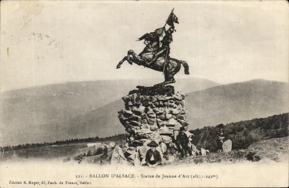 Ballon d'Alsace — Statue der Jeanne d'Arc (Höhe 1.242m) — Ausgabe E. Mayer, 43, Faub. de France, Belfort - Vorderseite