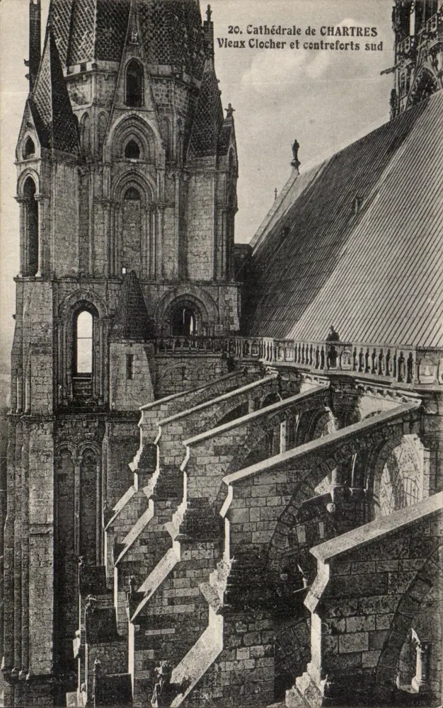 Kathedrale von Chartres — Altes Glockentürmchen und südliche Pfeiler — Verlag Robert Lailly, Chartres - Vorderseite