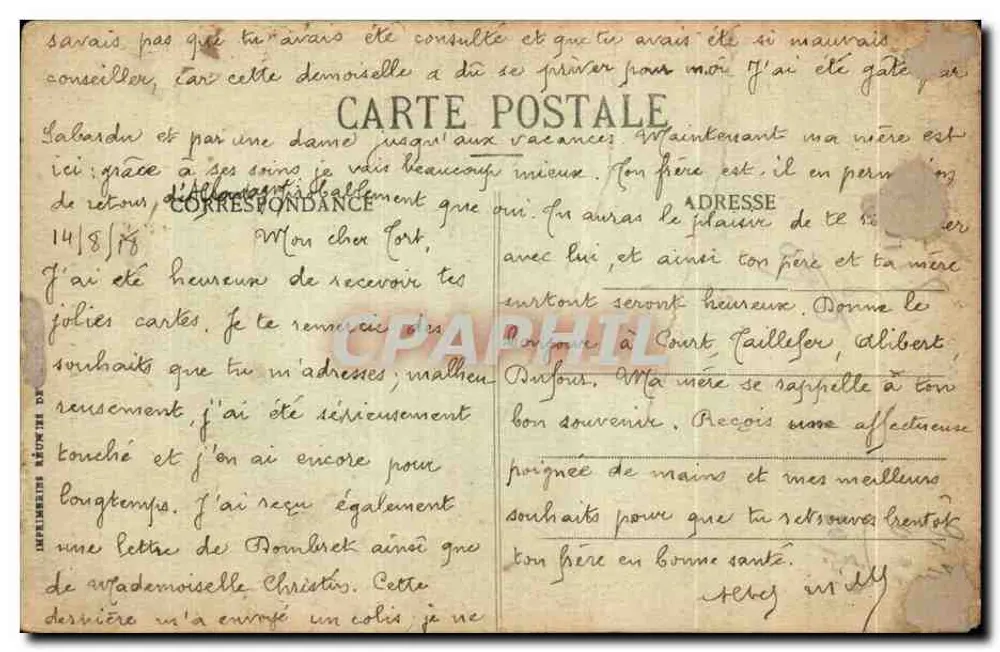 Cathédrale de Chartres — L'Assomption, par Bridan — Ch. Foucault, édit., Dreux - Verso