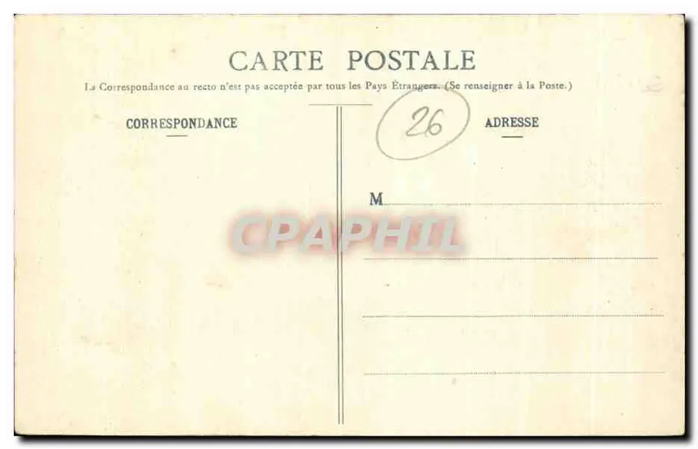 Valence - Avenue Gambetta, Blick vom Parc Jouvèt — Sammlung P. Peyrouze, Valence, Nr. 343 - Rückseite