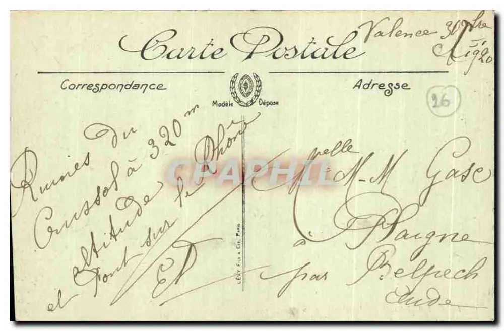 Valence — O Ponte e Crussol — LL. — N° 107 - Verso