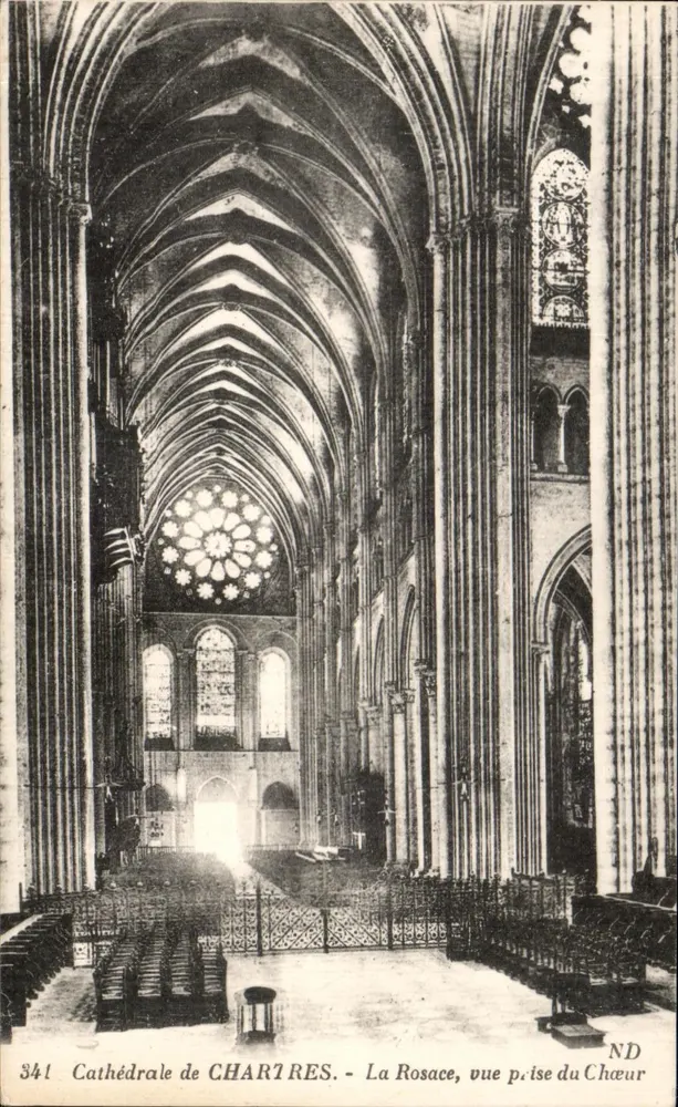 Kathedrale von Chartres - Die Rose, Aufnahme vom Chor - Vorderseite