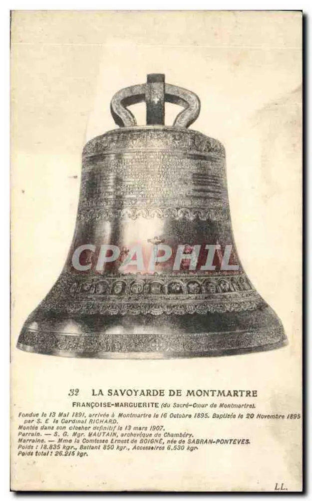 Die Savoyardin von Montmartre — Glockenturm des Sacré-Cœur von Montmartre — n°32 - Vorderseite