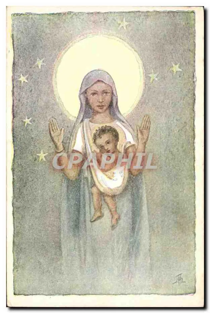 Unsere Liebe Frau von Kongo — Maria mit dem Kind Jesus — päpstliche Arbeit der Heiligen Kindheit - Vorderseite