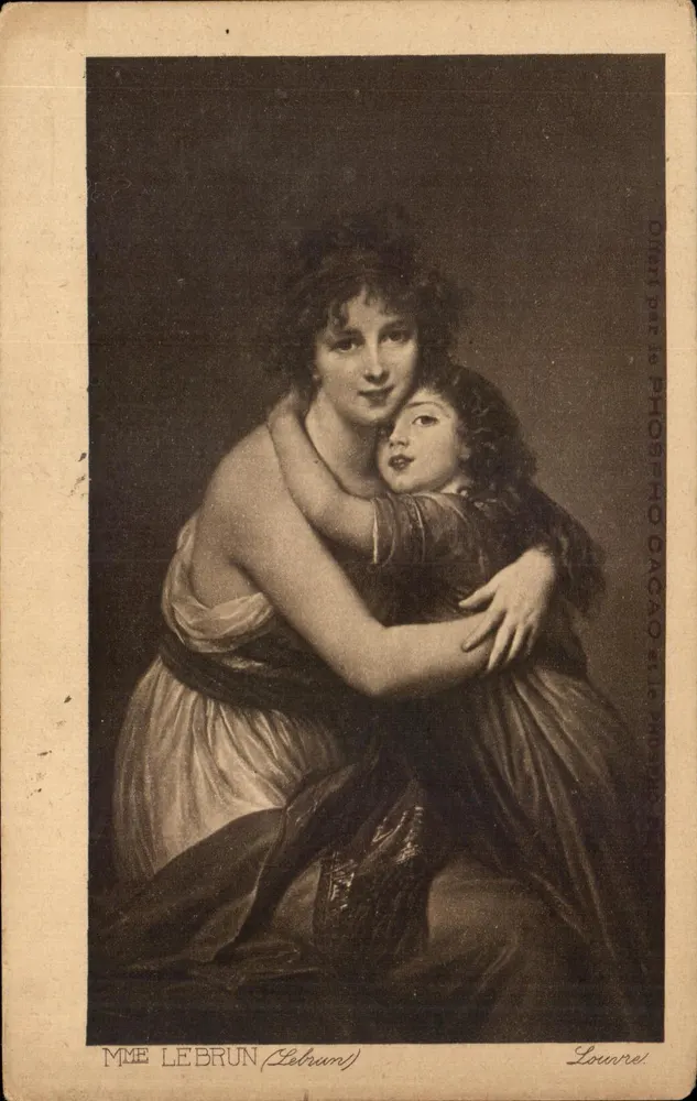 Mme Lebrun (Lebrun) — Retrato de mulher e criança — Orientado pelo Phospho Cacao - Frente