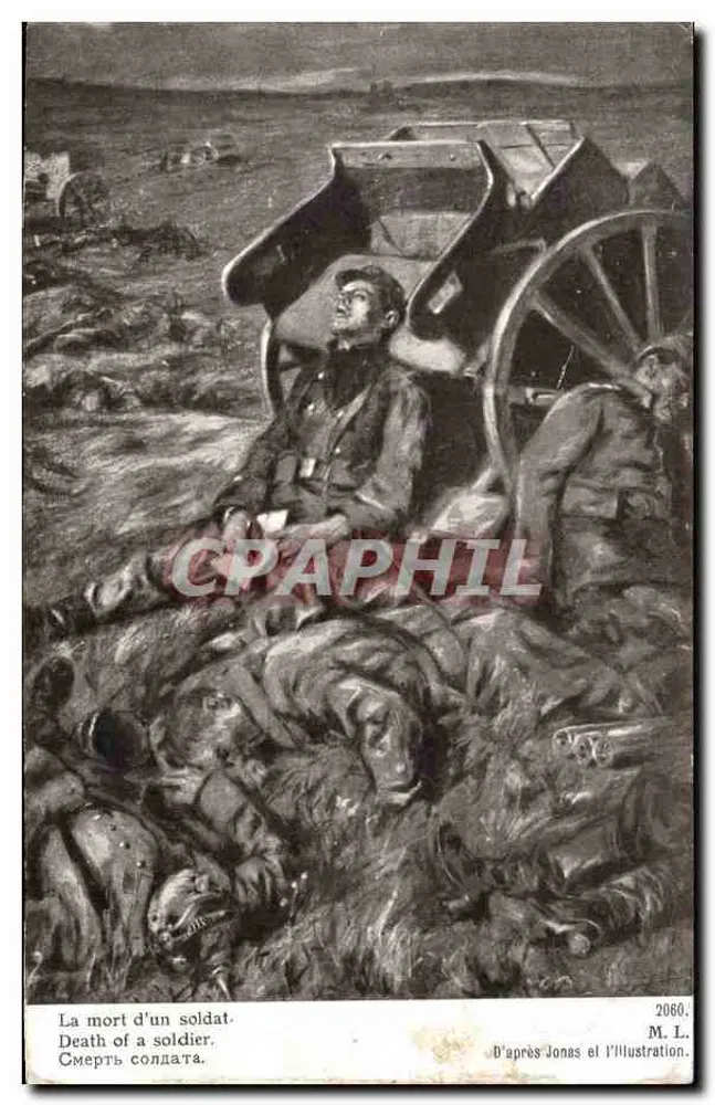 A morte de um soldado — D'après Jones et l'Illustration — M.L. n°2060 - Frente