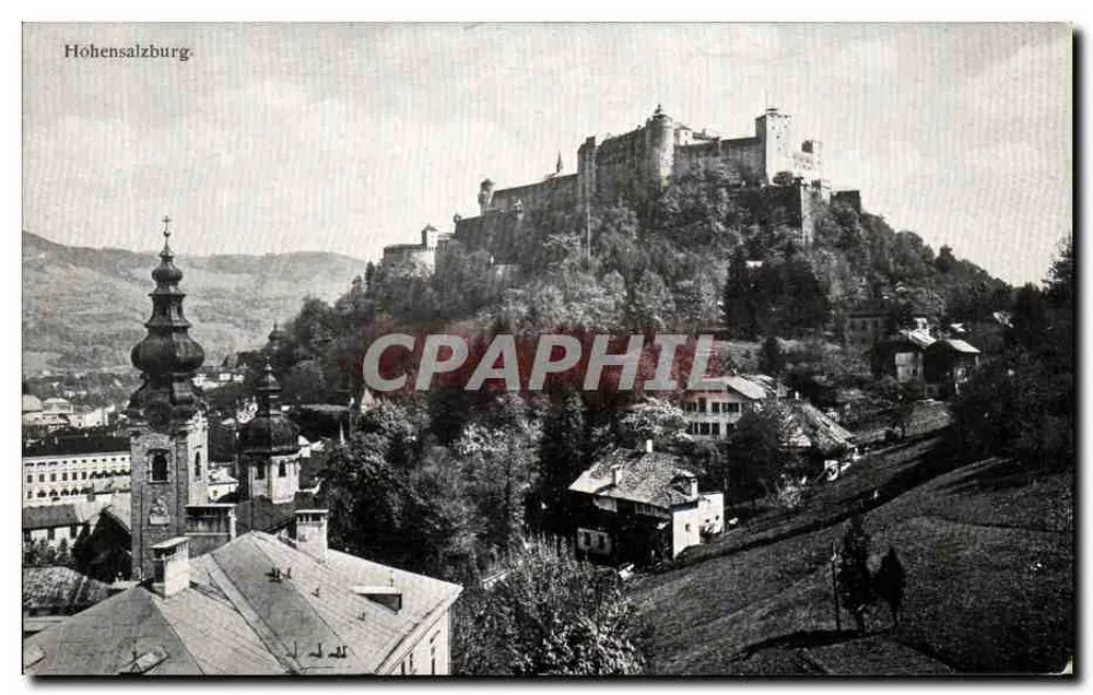 Hohensalzburg — castelo sobre colina — editor Hottogger, Salzburgo, n° 274 - Frente