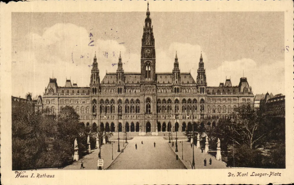 Wien I, Rathaus — Dr. Karl Lueger-Platz — Verlag unbekannt, Seriennummer nicht sichtbar - Vorderseite