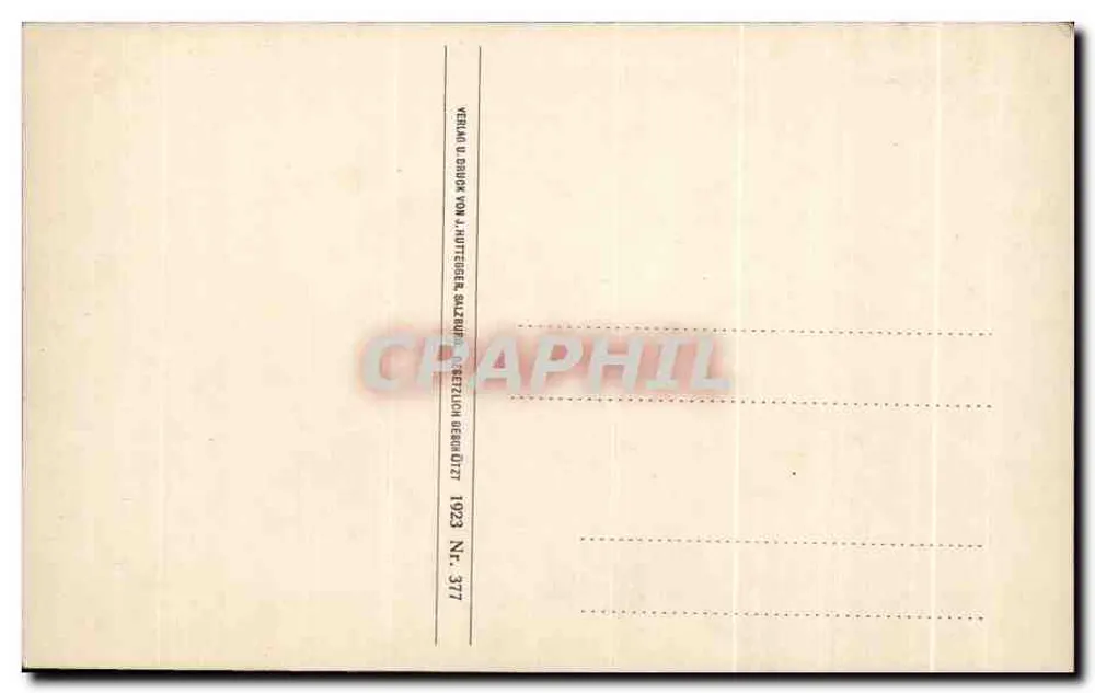 Salzburgo — Leopoldskron — editor J. Huttiger, n° 377 - Verso
