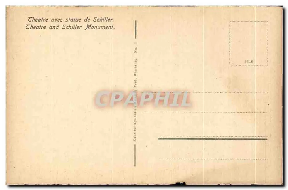 Wiesbaden — Teatro com monumento Schiller — editor H.L.K. - Verso