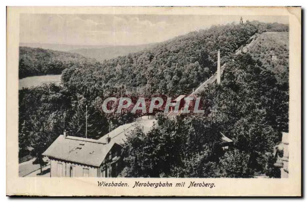 Wiesbaden. Nerobergbahn mit Neroberg — Künstler-Agr.-Anstalt Nord, Wiesbaden, No 3 - Frente