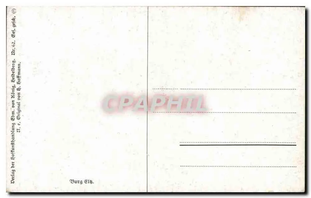 Castelo de Ehrenfels — vista panorâmica — editor G. Hoffmann, série n°62 - Verso