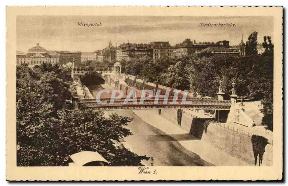 Wienportal — Stadtparkbrücke — P. Leugmann, Wien I. - Vorderseite