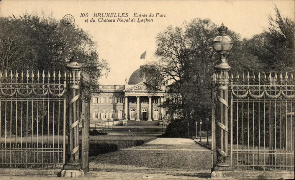Eingang zum Park und zum Königlichen Schloss Laeken — Brüssel — Verlag: Hubert - Vorderseite
