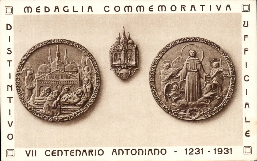 VII Centenaire Antonien — Médaille commémorative 1231-1931 — Ufficiali - Recto